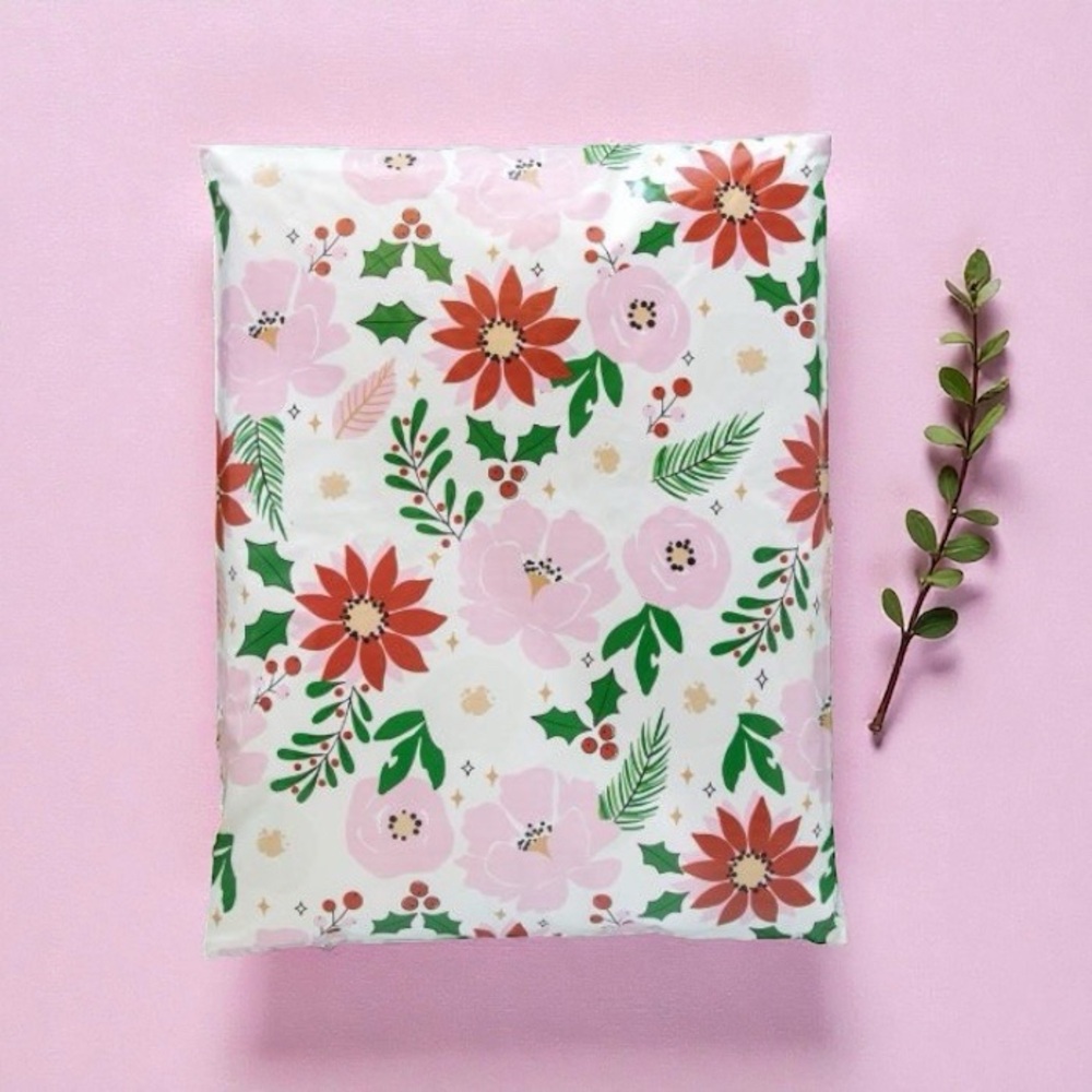Festive Floral Poly Mailers 19x24 Pack of 10 - Picture 4 of 11